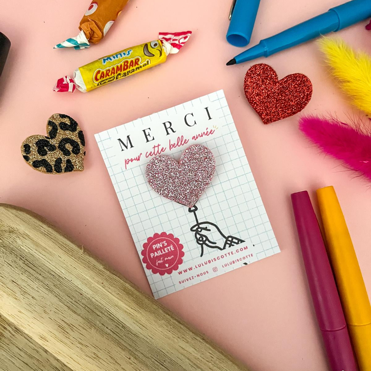 Pin's pailleté MERCI MAITRESSE - Coeur