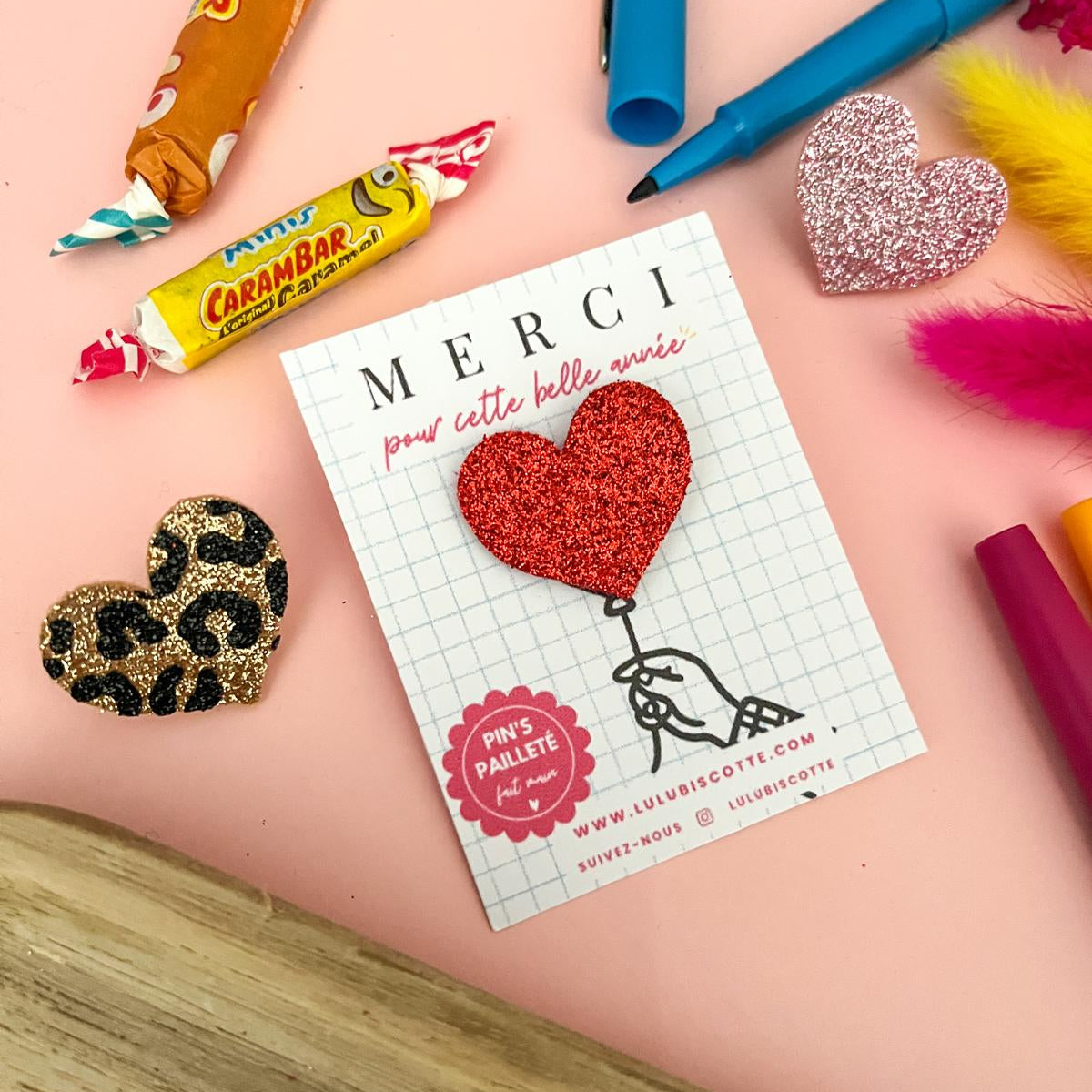 Pin's pailleté MERCI MAITRESSE - Coeur