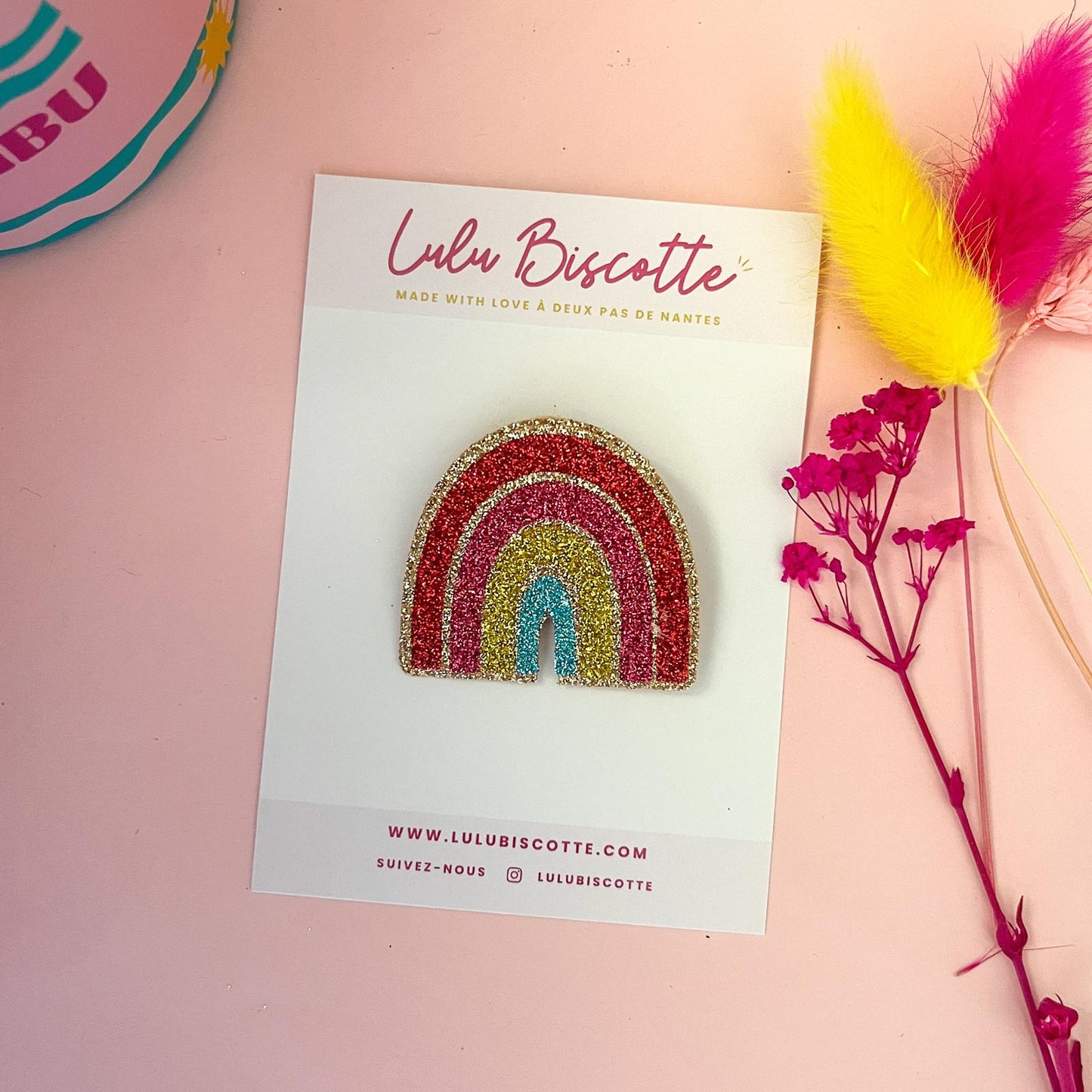 Broche pailletée arc-en-ciel "Daniel"