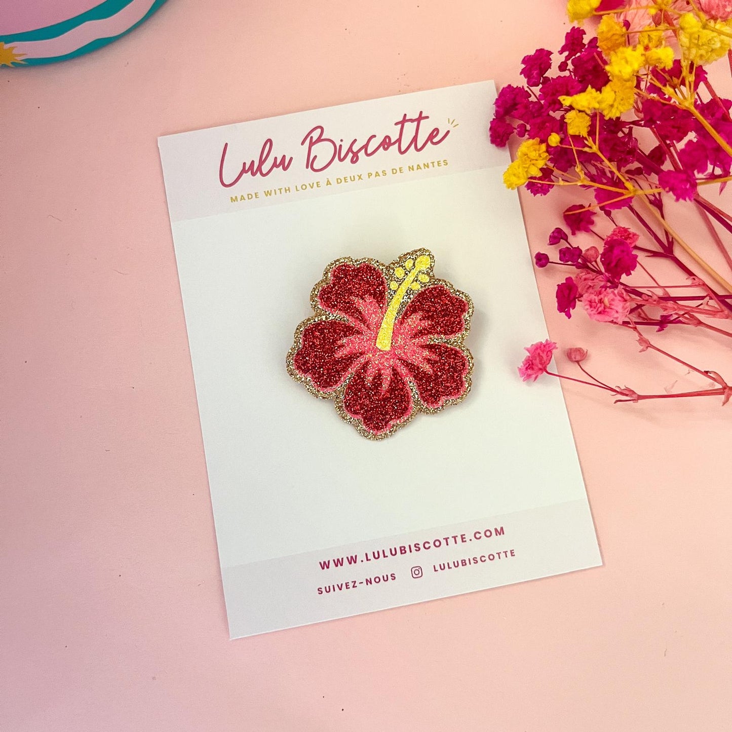Broche pailletée fleur "MARCUS"