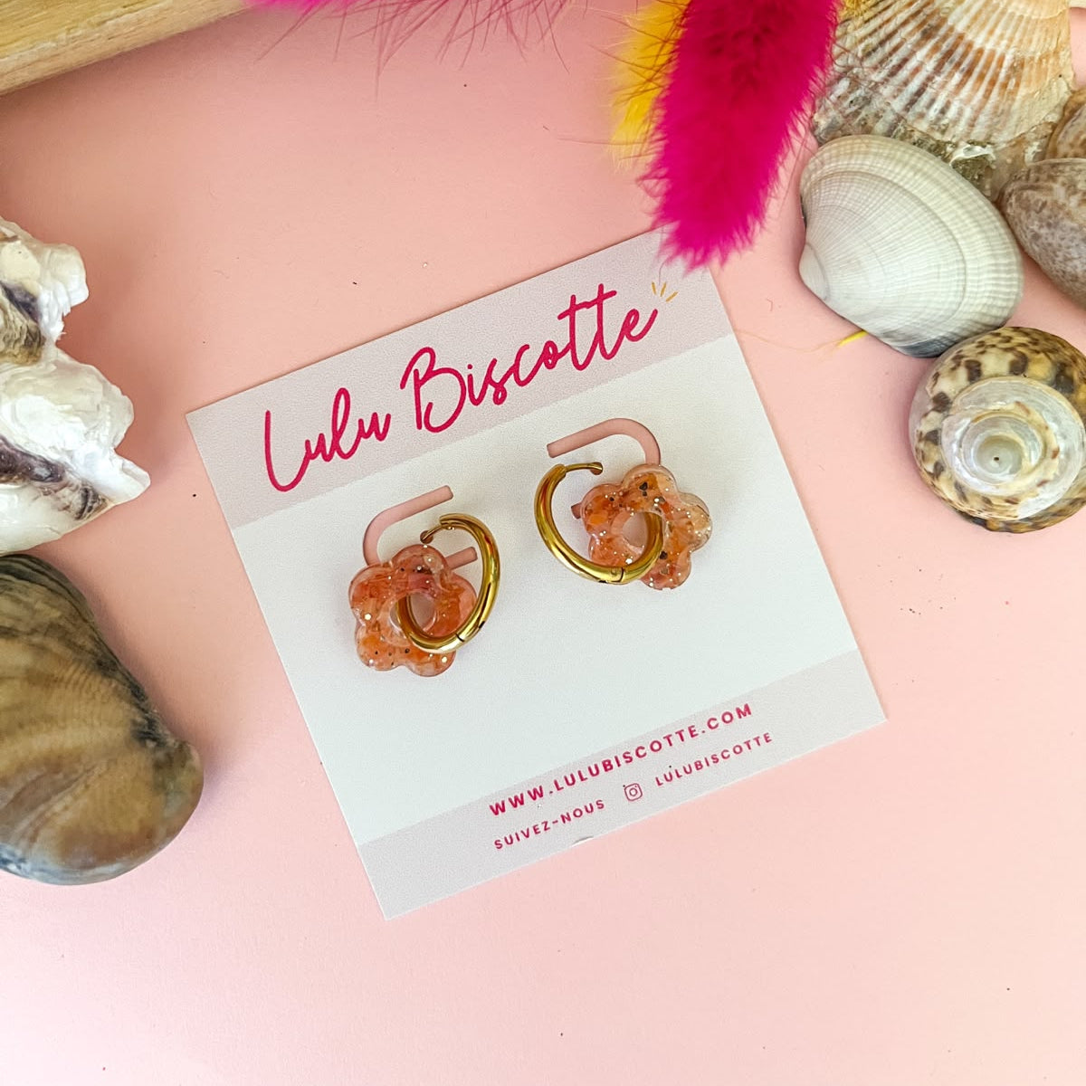 Pampilles CHLOE Coquillages - Corail