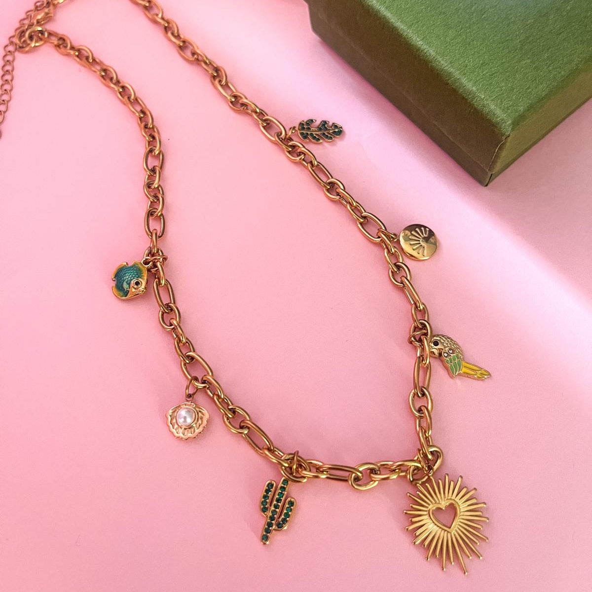 Collier à Breloques en acier inoxydable - SOLEIL