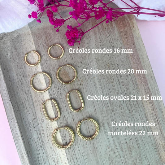 Créoles en acier inoxydable - Doré