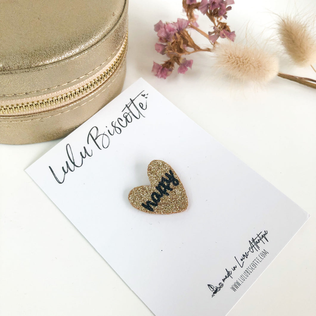 Pin's cœur pailletée 