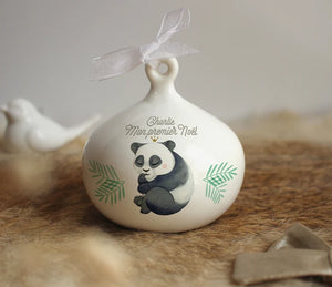 ☆ PERSONNALISABLE ☆ Boule en porcelaine panda